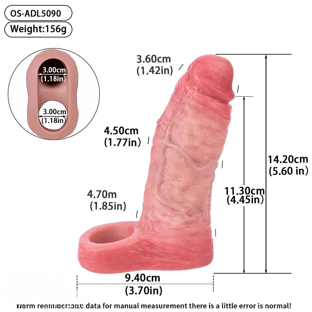 Blue Vein Realistic Cock Sleeve - Hollow Silicone Extender