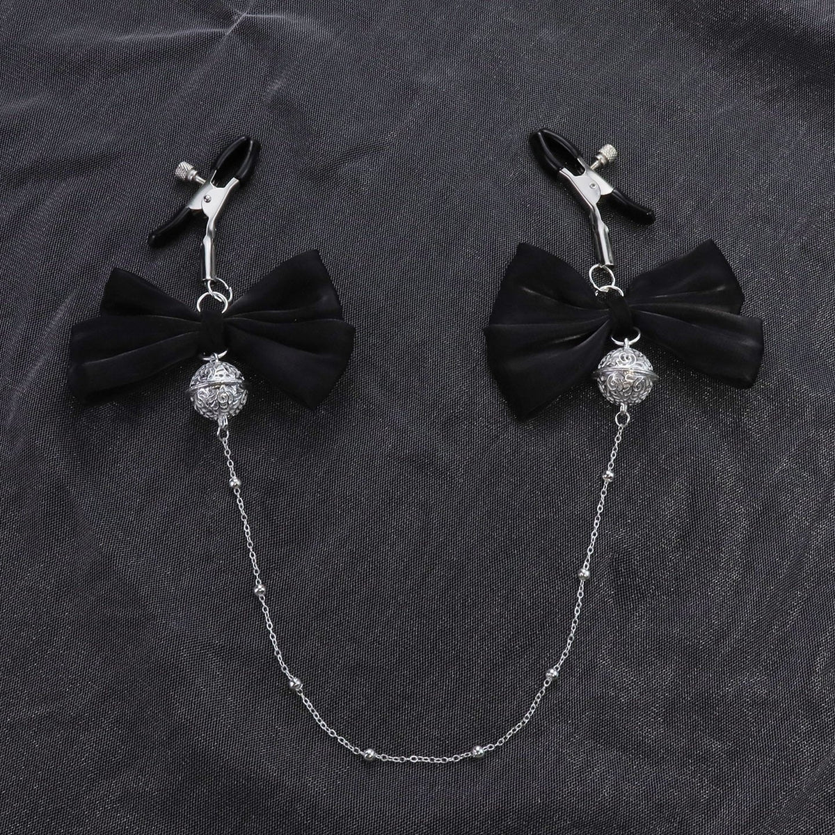 Bow Bell Nipple Clamp Accessory - Sexy Lingerie Accessory