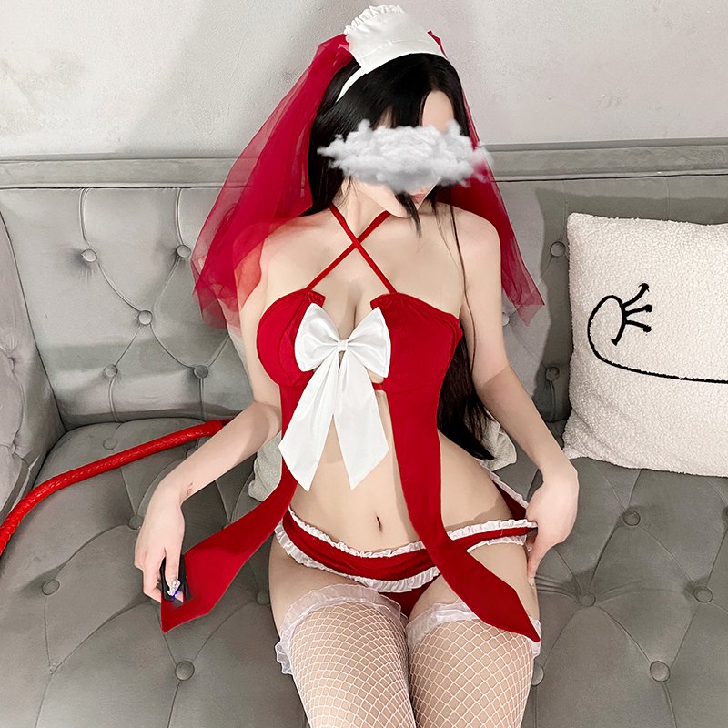 Bow-Front Nurse Roleplay Set - Lingerie Costume for Women