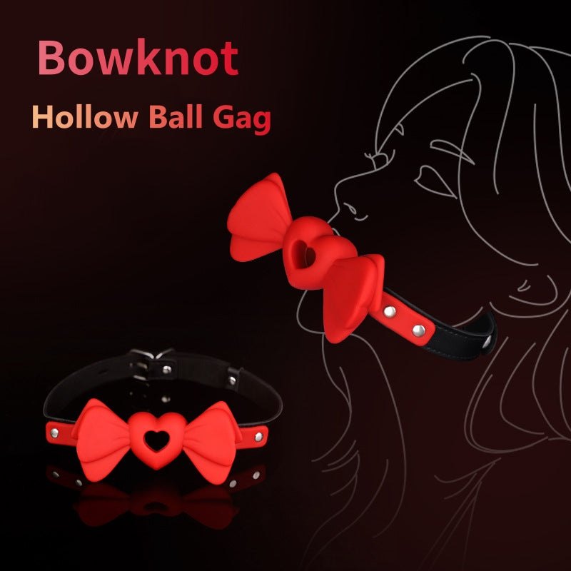 Bowknot Heart Silicone Ball Gag - Bondage Gag Set