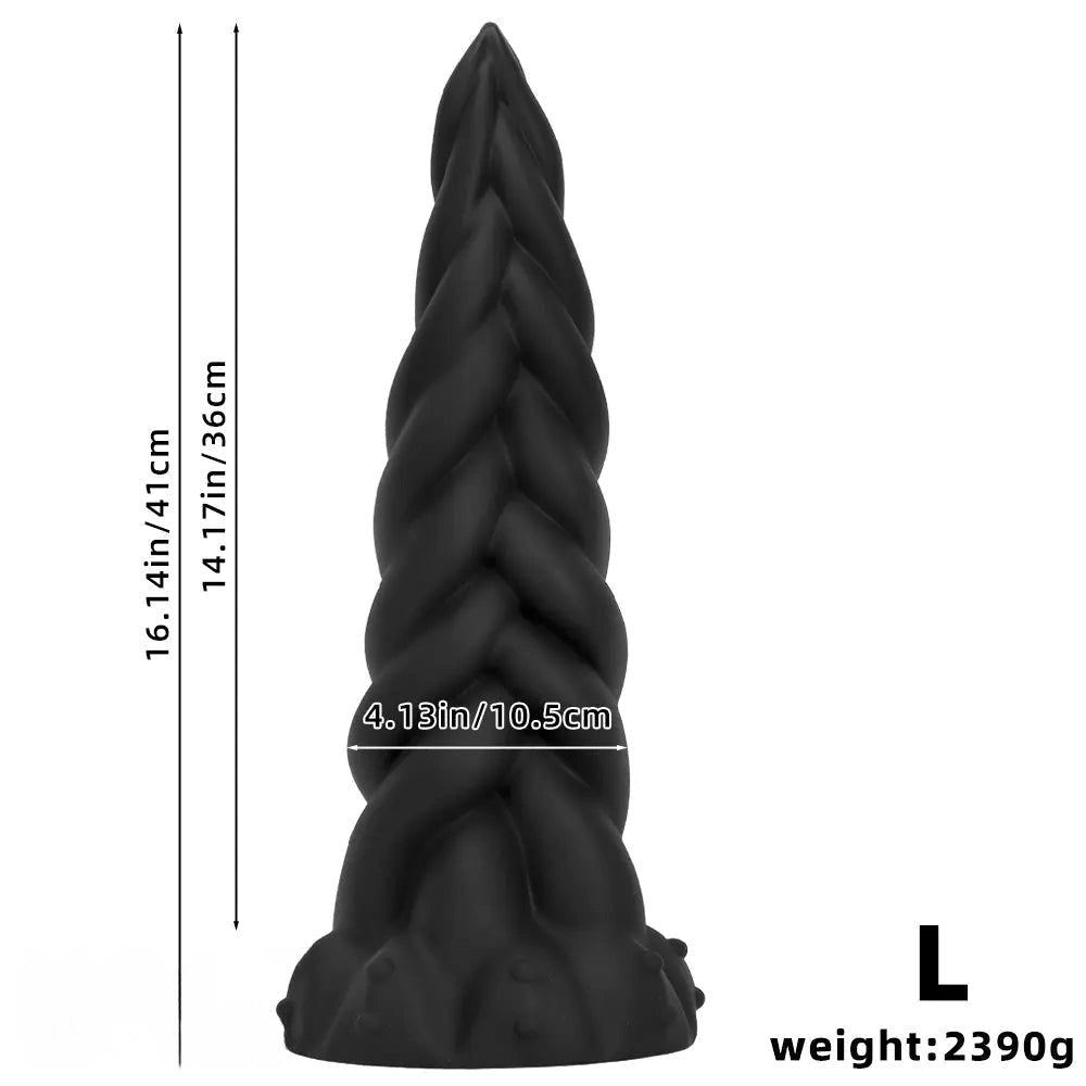 Braided Twist Fantasy Dildo - Silicone Spiral Dildo