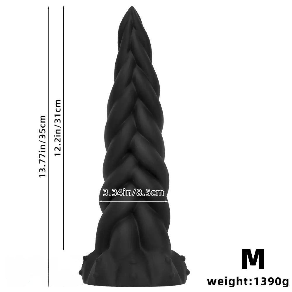 Braided Twist Fantasy Dildo - Silicone Spiral Dildo