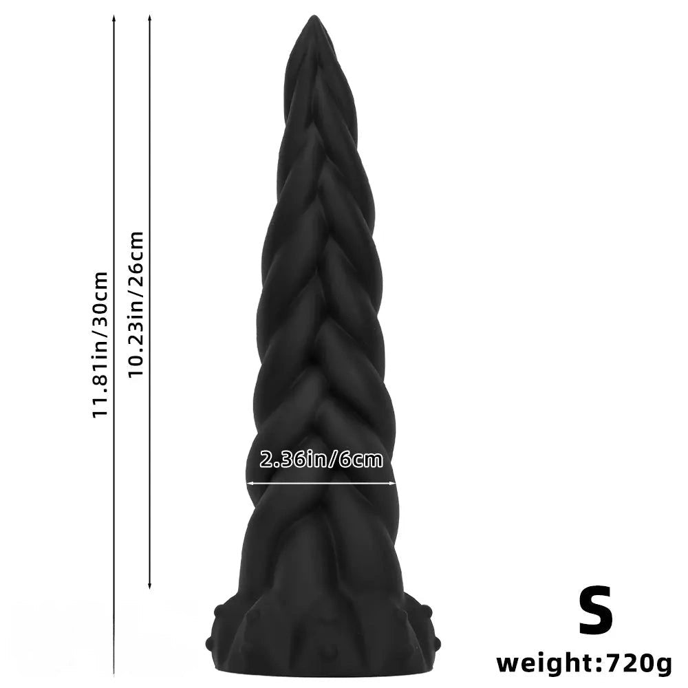 Braided Twist Fantasy Dildo - Silicone Spiral Dildo