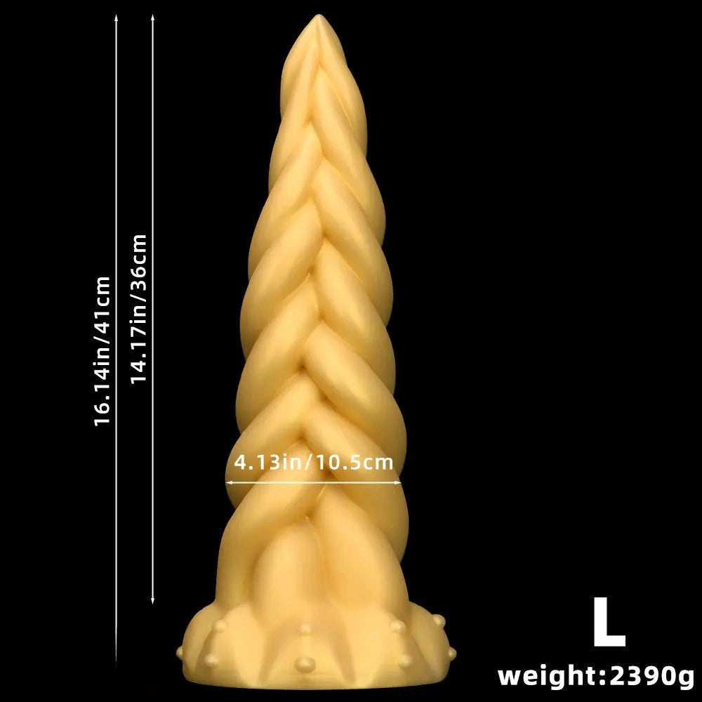 Braided Twist Fantasy Dildo - Silicone Spiral Dildo