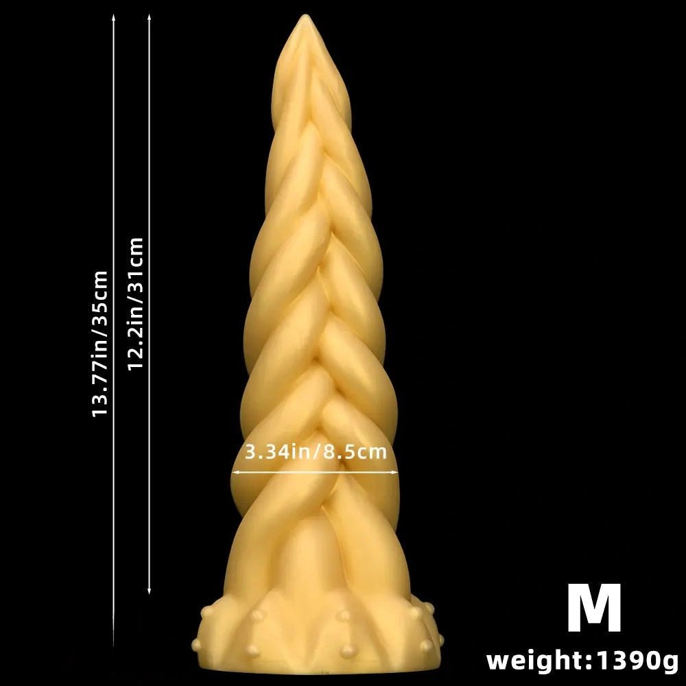 Braided Twist Fantasy Dildo - Silicone Spiral Dildo