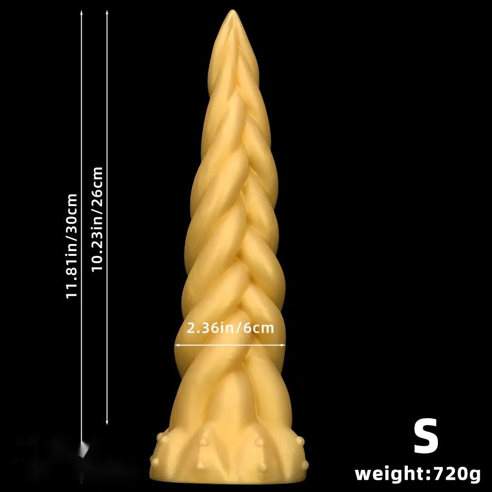 Braided Twist Fantasy Dildo - Silicone Spiral Dildo