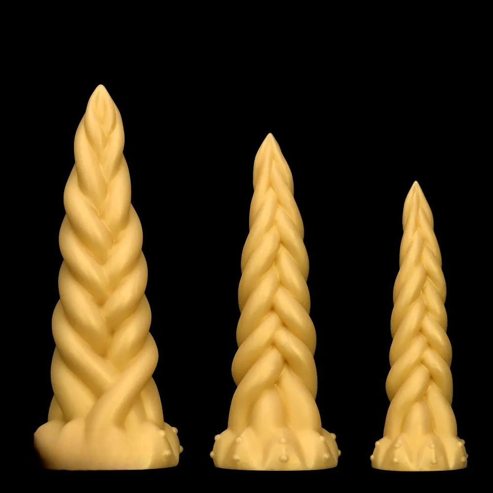 Braided Twist Fantasy Dildo - Silicone Spiral Dildo
