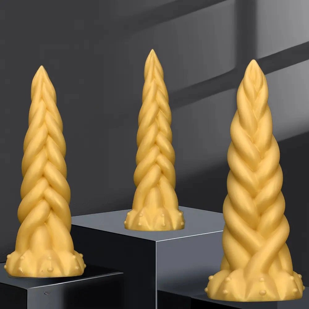 Braided Twist Fantasy Dildo - Silicone Spiral Dildo