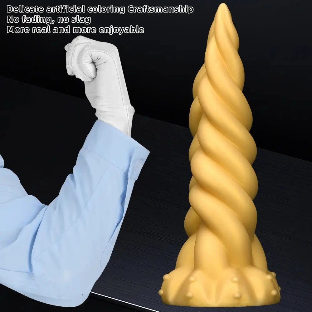 Braided Twist Fantasy Dildo - Silicone Spiral Dildo
