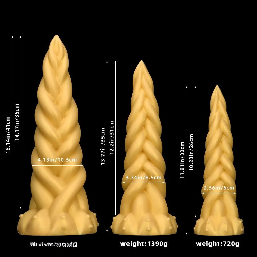 Braided Twist Fantasy Dildo - Silicone Spiral Dildo