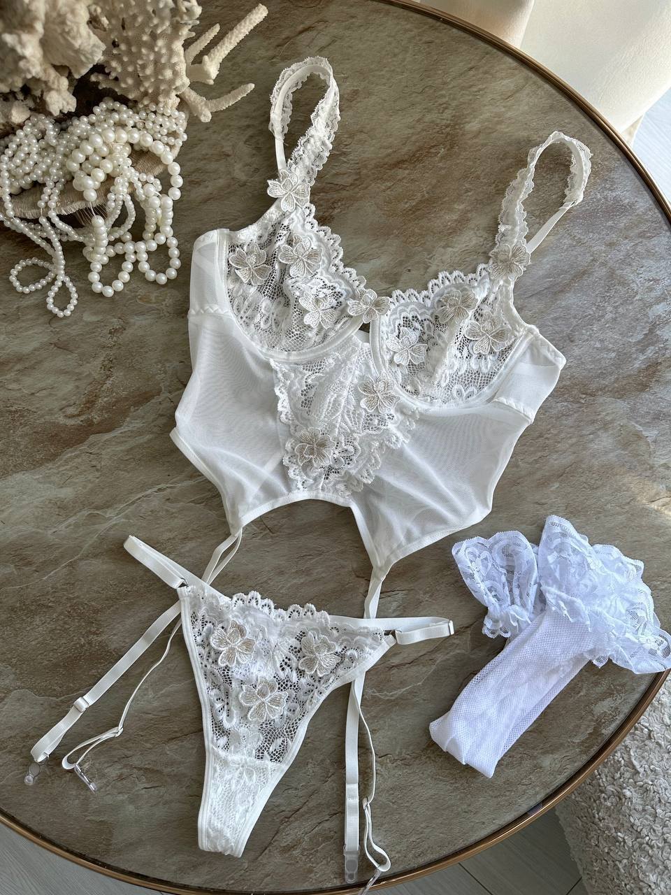 Bridal Lace Garter Bodysuit - Lingerie Bodysuit for Women