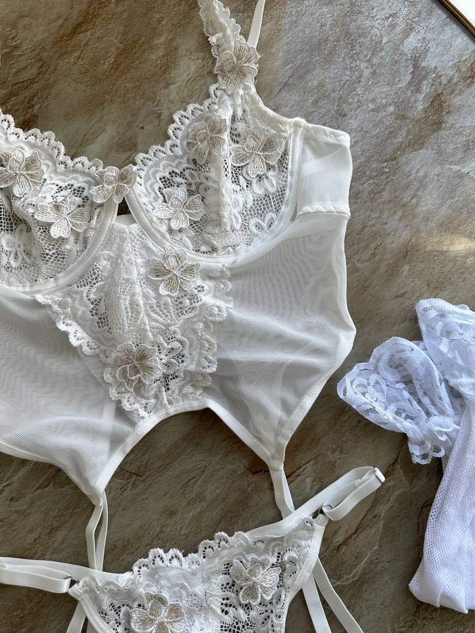 Bridal Lace Garter Bodysuit - Lingerie Bodysuit for Women