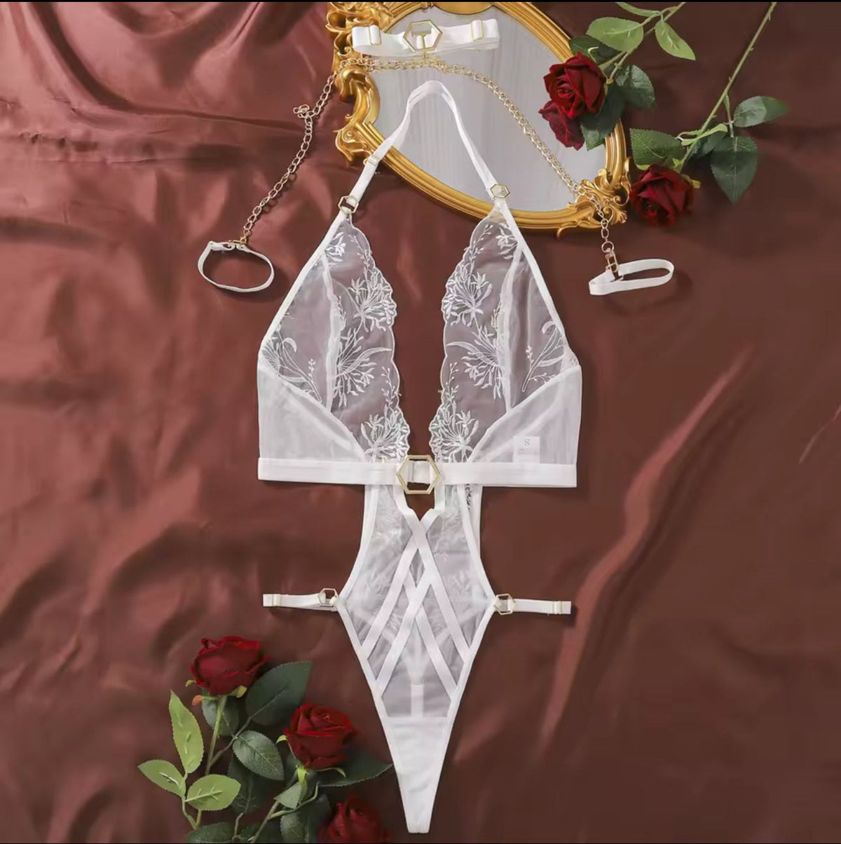 Bridal Strappy Lace Bodysuit - Lingerie Bodysuit for Women