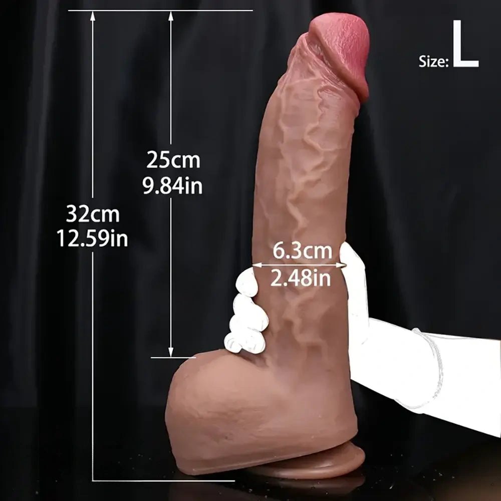 Broad Head Veined Realistic Dildo - Suction Cup Dildo