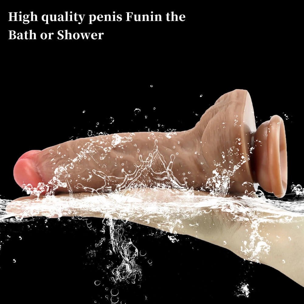 Brown Suction Cup Dildo 8 in - Strong Suction Base Dildo
