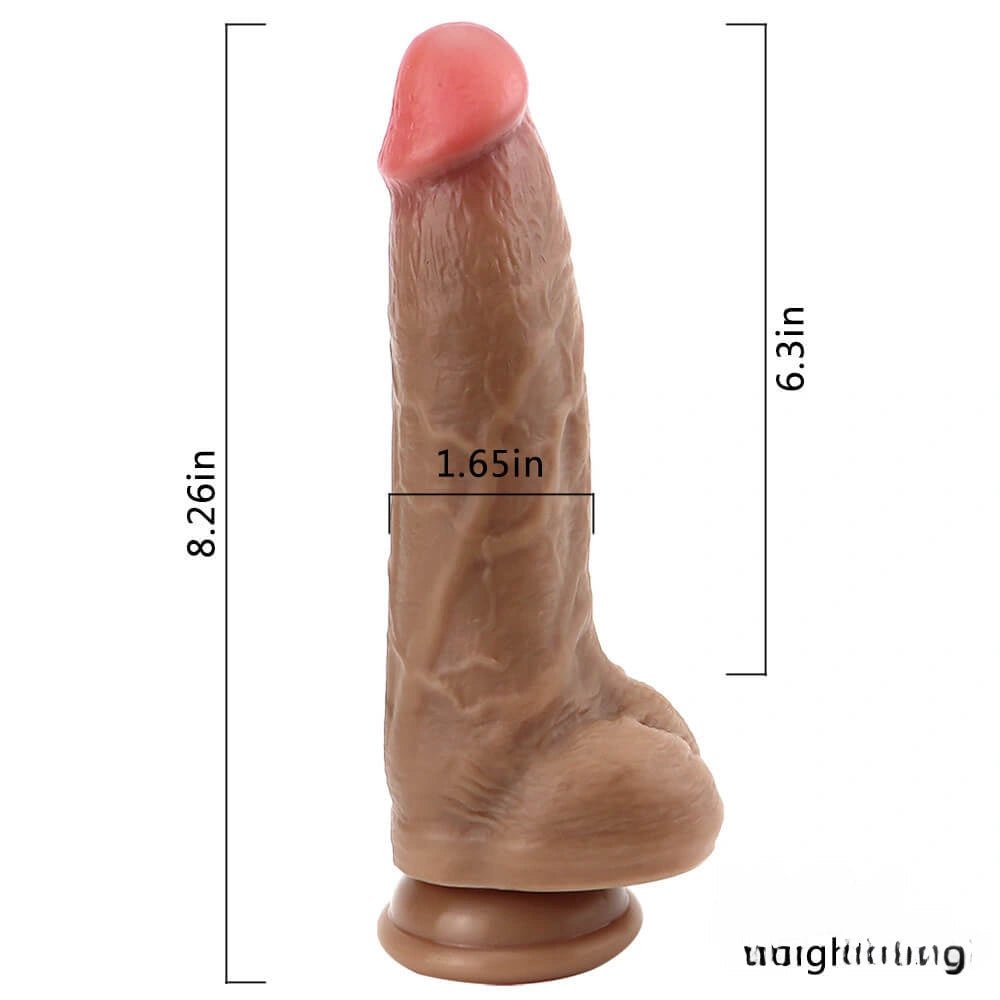 Brown Suction Cup Dildo 8 in - Strong Suction Base Dildo