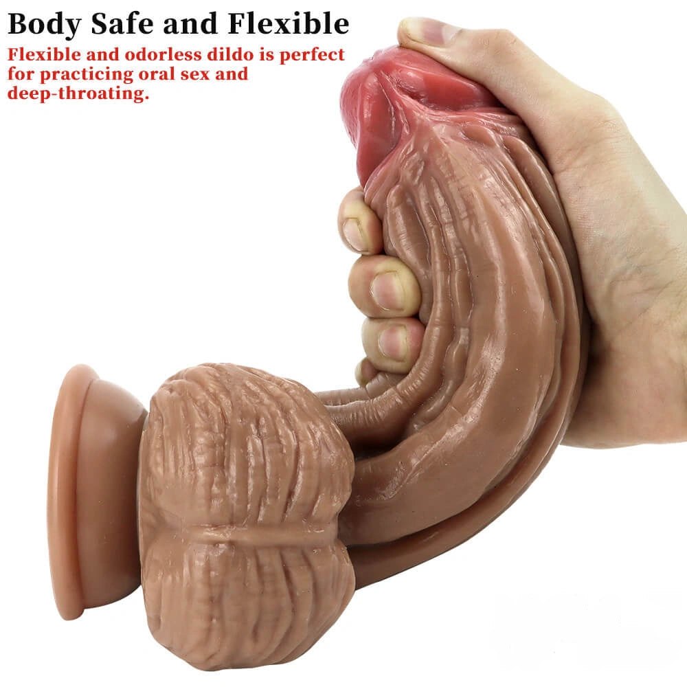 Brown Thick Suction Cup Dildo - Big Girth Realistic Dong