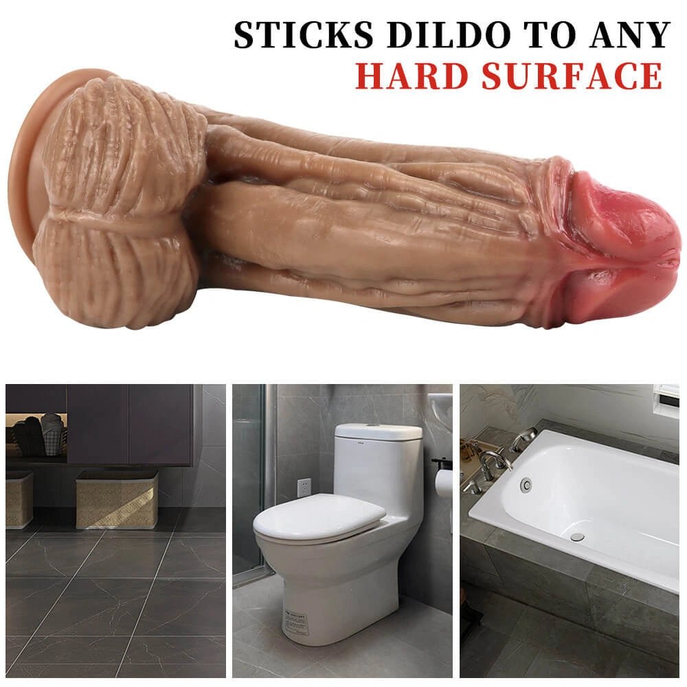Brown Thick Suction Cup Dildo - Big Girth Realistic Dong