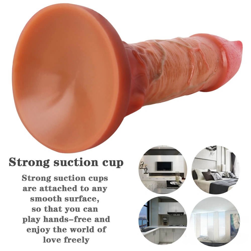 Brushed Vein Silicone Dildo 8.86in - Fantasy Silicone Dildo
