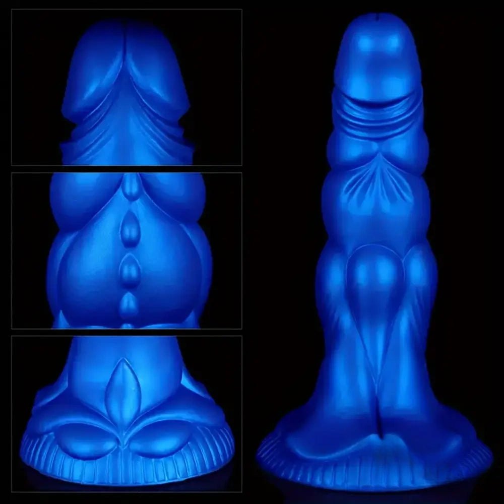 Bulbous Knot Blue Fantasy Dildo - textured fantasy beast dildo