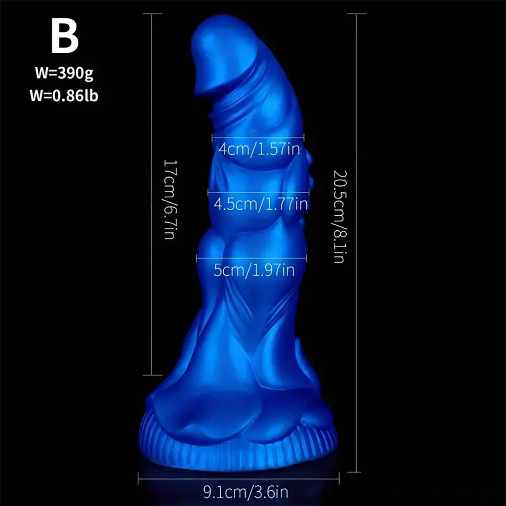 Bulbous Knot Blue Fantasy Dildo - textured fantasy beast dildo