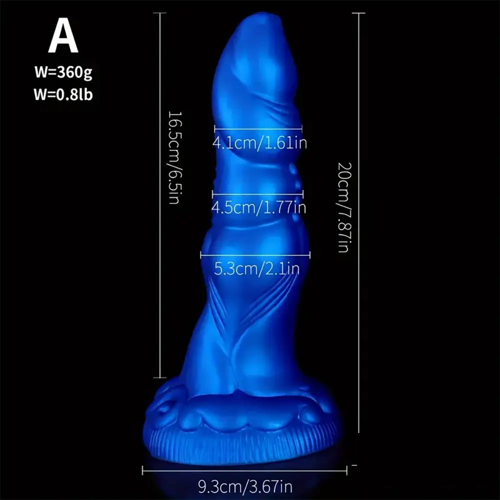 Bulbous Knot Blue Fantasy Dildo - textured fantasy beast dildo