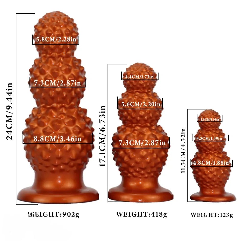 Bumpy Graduated Anal Plug - Stacked Beaded Butt Plug