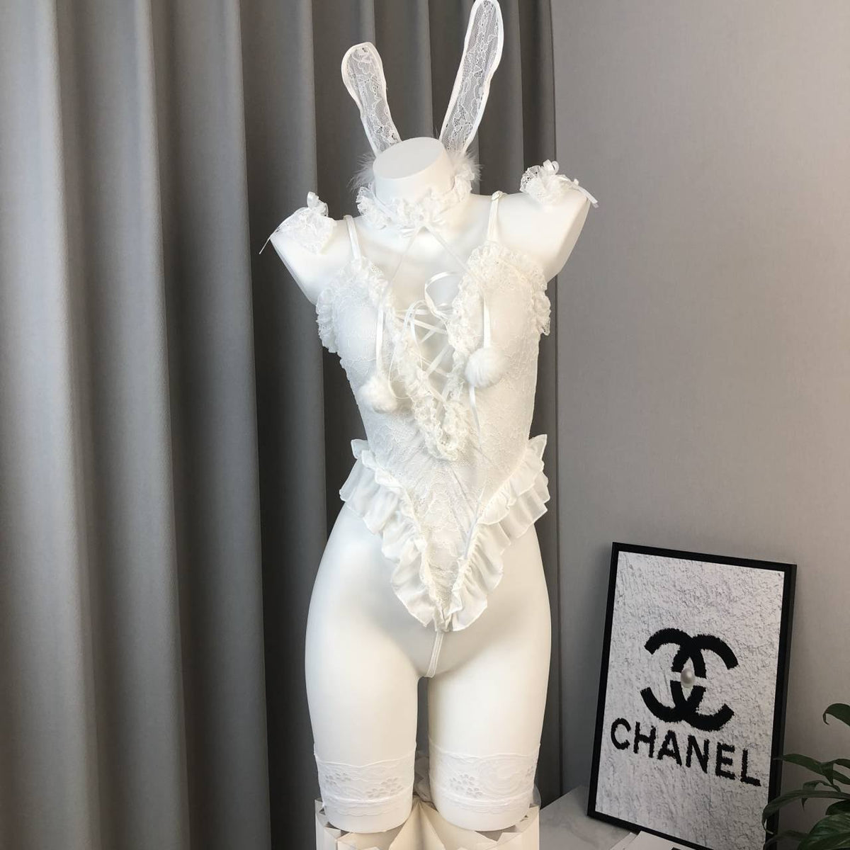 Bunny Girl Lace Bodysuit Set - Sexy Bunny Costume