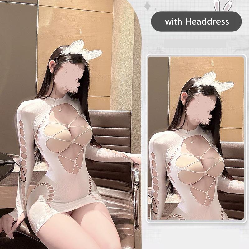 Bunny Girl Mesh Cutout Bodystocking - Sexy Bodystocking Lingerie