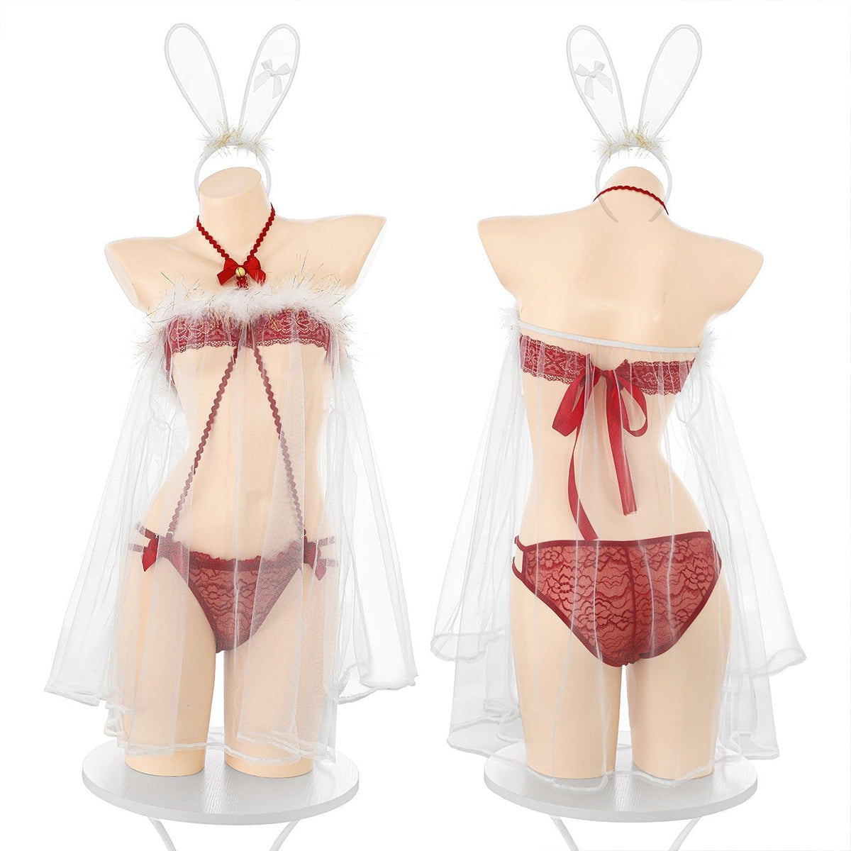 Bunny Girl Sheer Lace Nightdress - Sexy Nightgown Lingerie