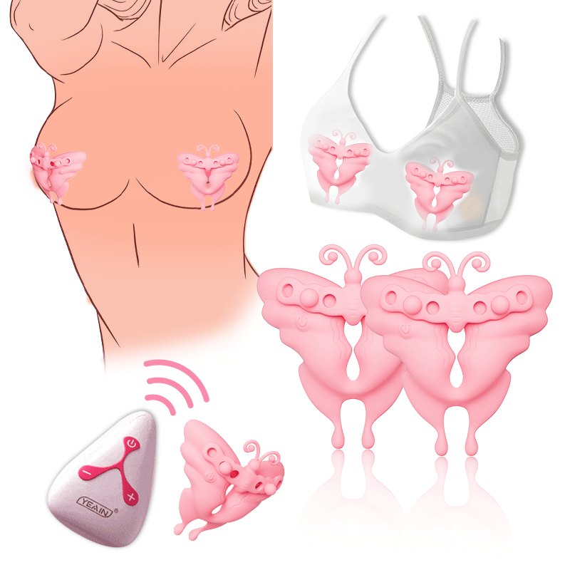 Butterfly Nipple Clamp Vibrator - Vibrating Nipple Clamps