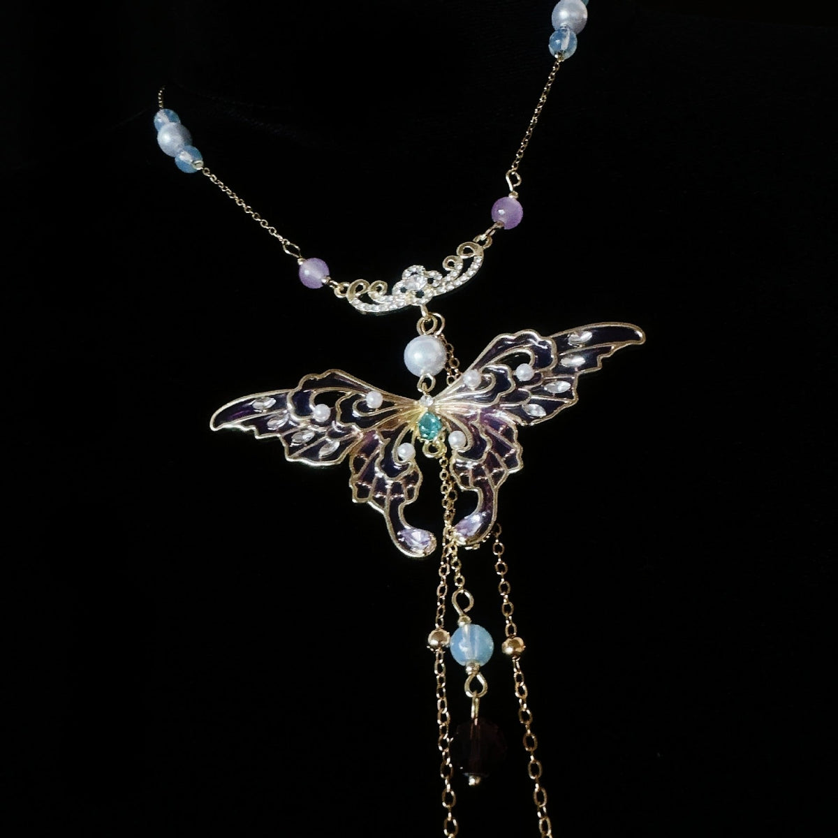 Butterfly Pendant Nipple Clamp Chain - Adjustable Nipple Toy
