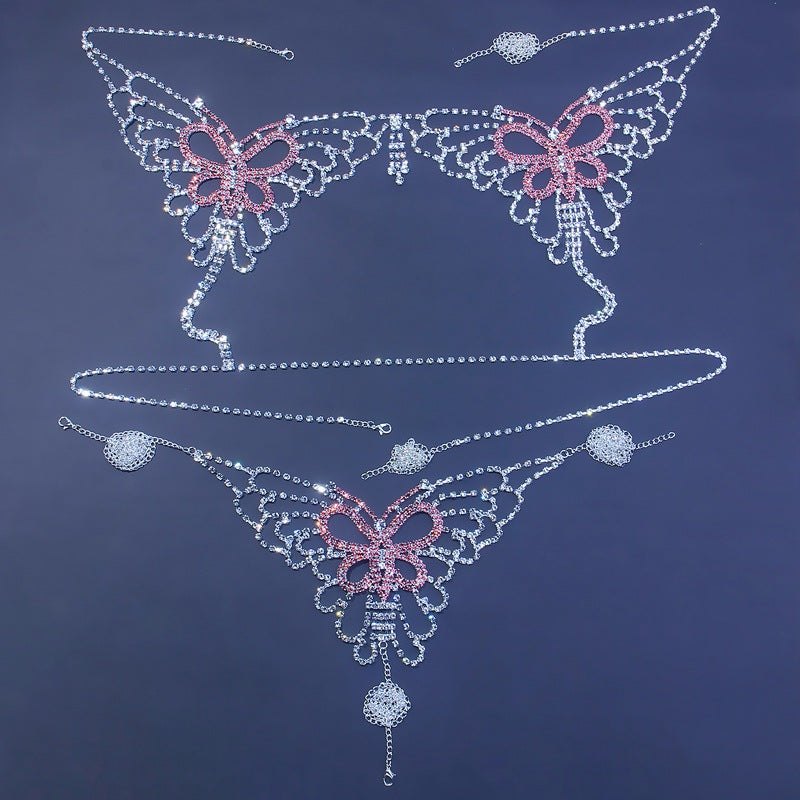 Butterfly Rhinestone Body Chain - Sexy Lingerie Accessory