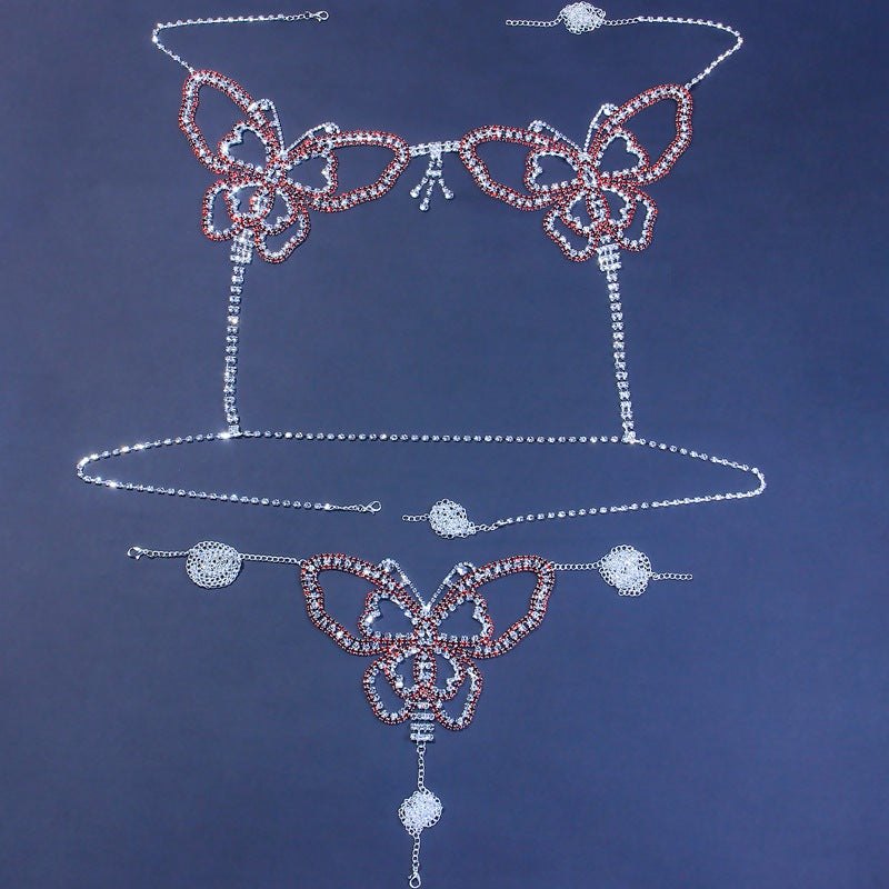 Butterfly Rhinestone Body Chain - Sexy Lingerie Accessory