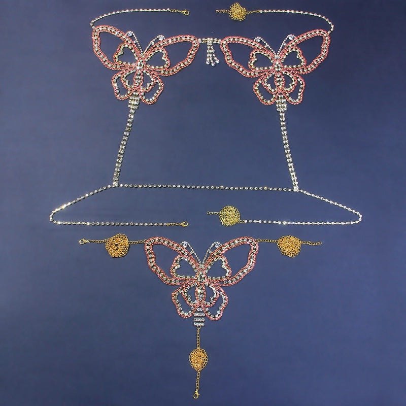 Butterfly Rhinestone Body Chain - Sexy Lingerie Accessory