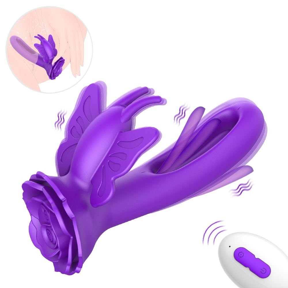Butterfly Rose Rabbit Vibrator - G-Spot Rabbit Vibrator