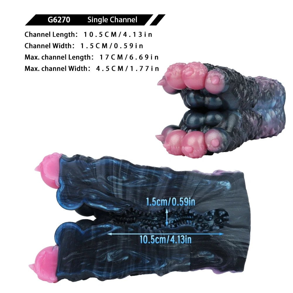 Canine Paw Masturbator Black Scale - Male Masturbator Toy