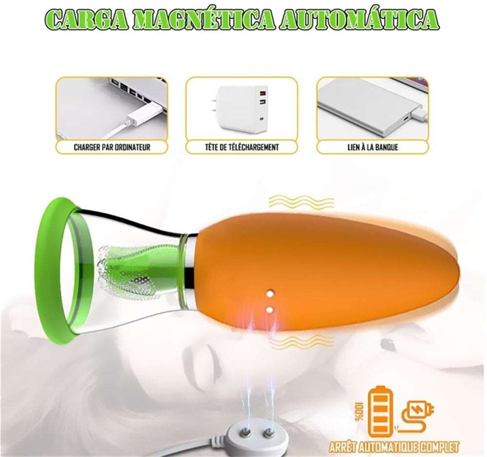 Carrot Vibrating Nipple Sucker - Nipple Suction Toy