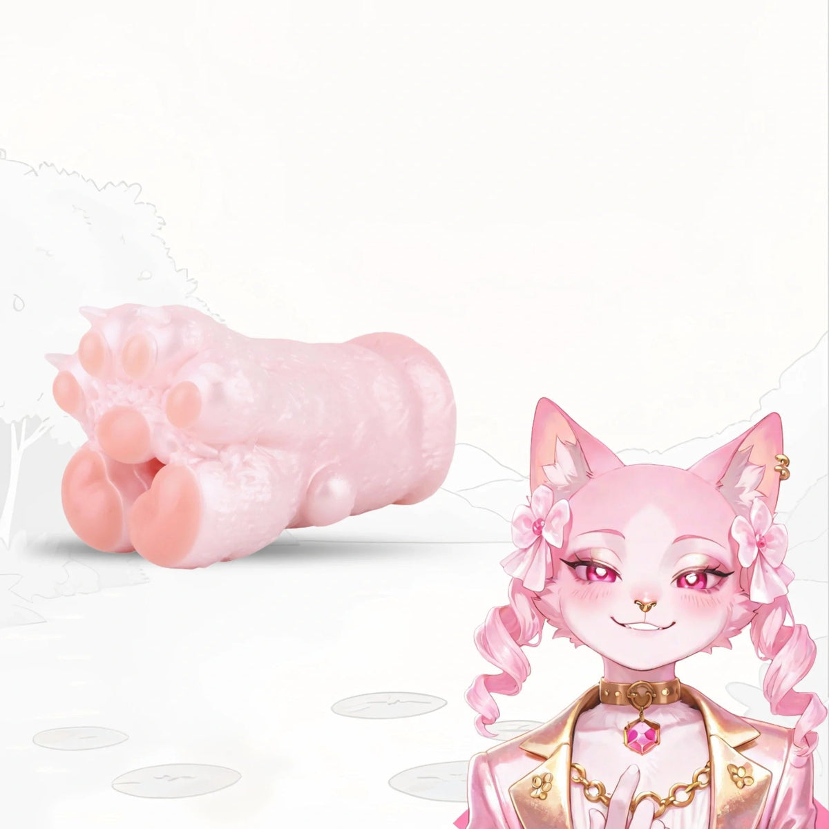 Cat Paw Masturbator Pale Pink Nacre - Male Masturbator Toy