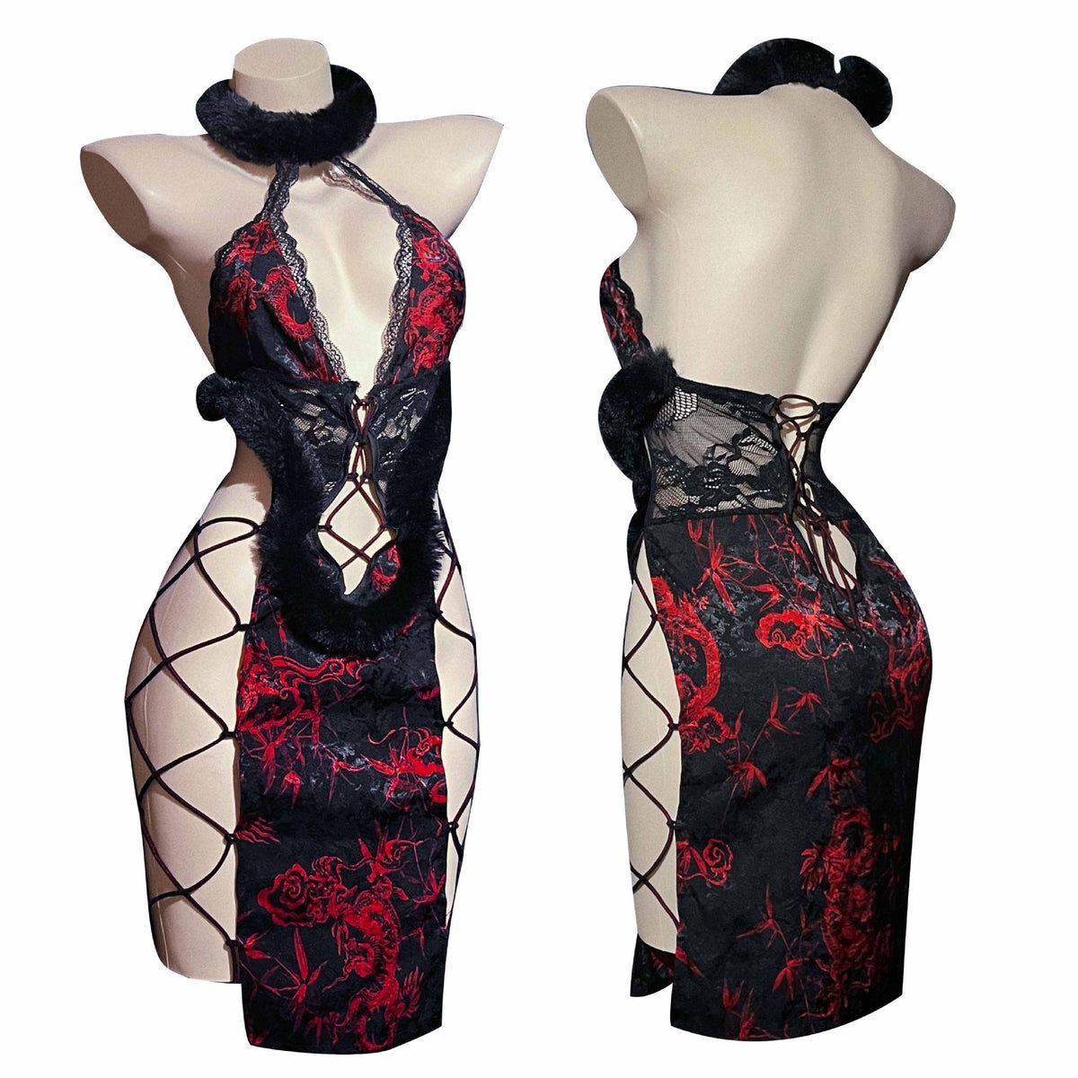 Cheongsam Halter Bodysuit Costume - Sexy Roleplay Costume