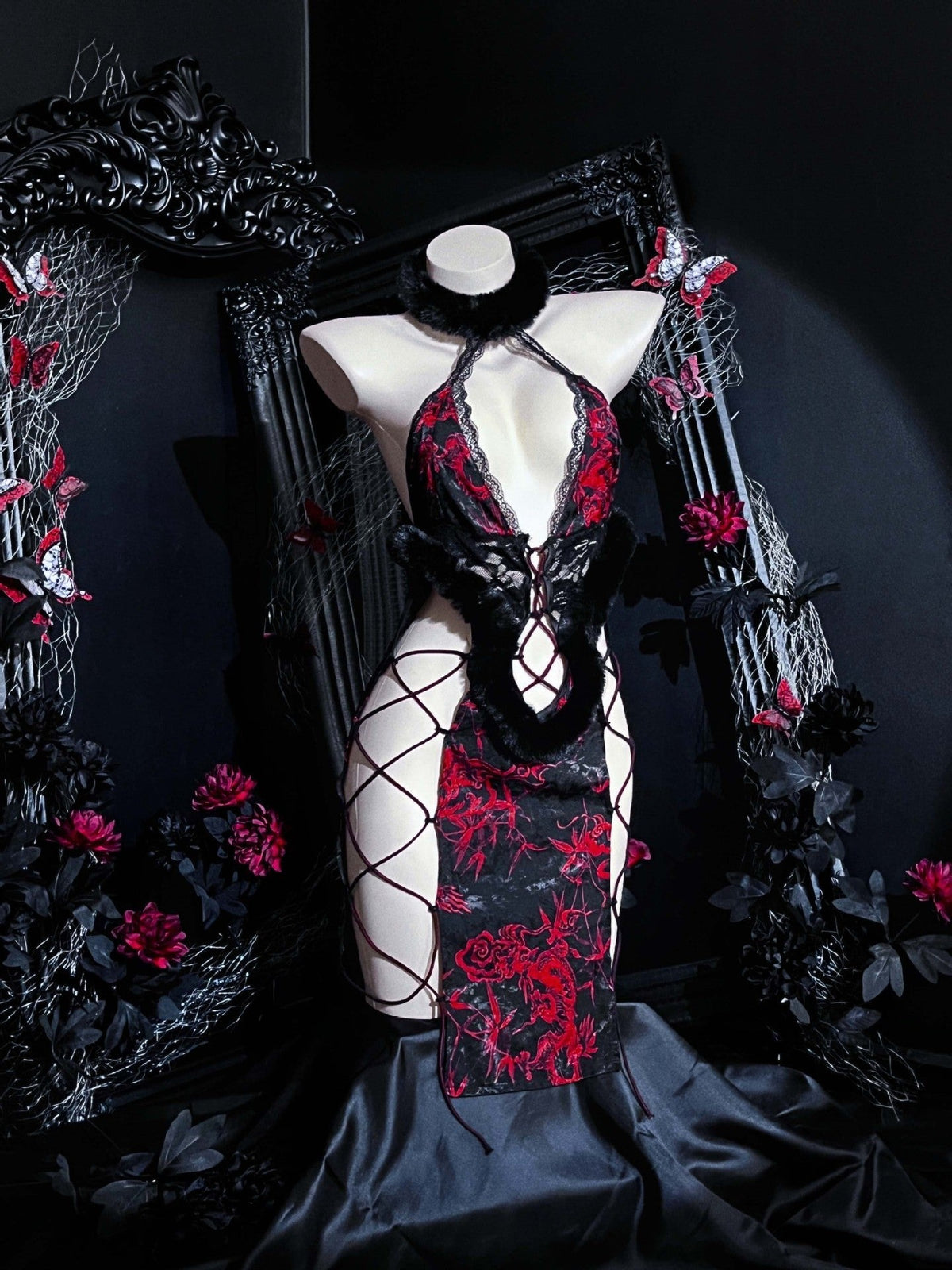 Cheongsam Halter Bodysuit Costume - Sexy Roleplay Costume