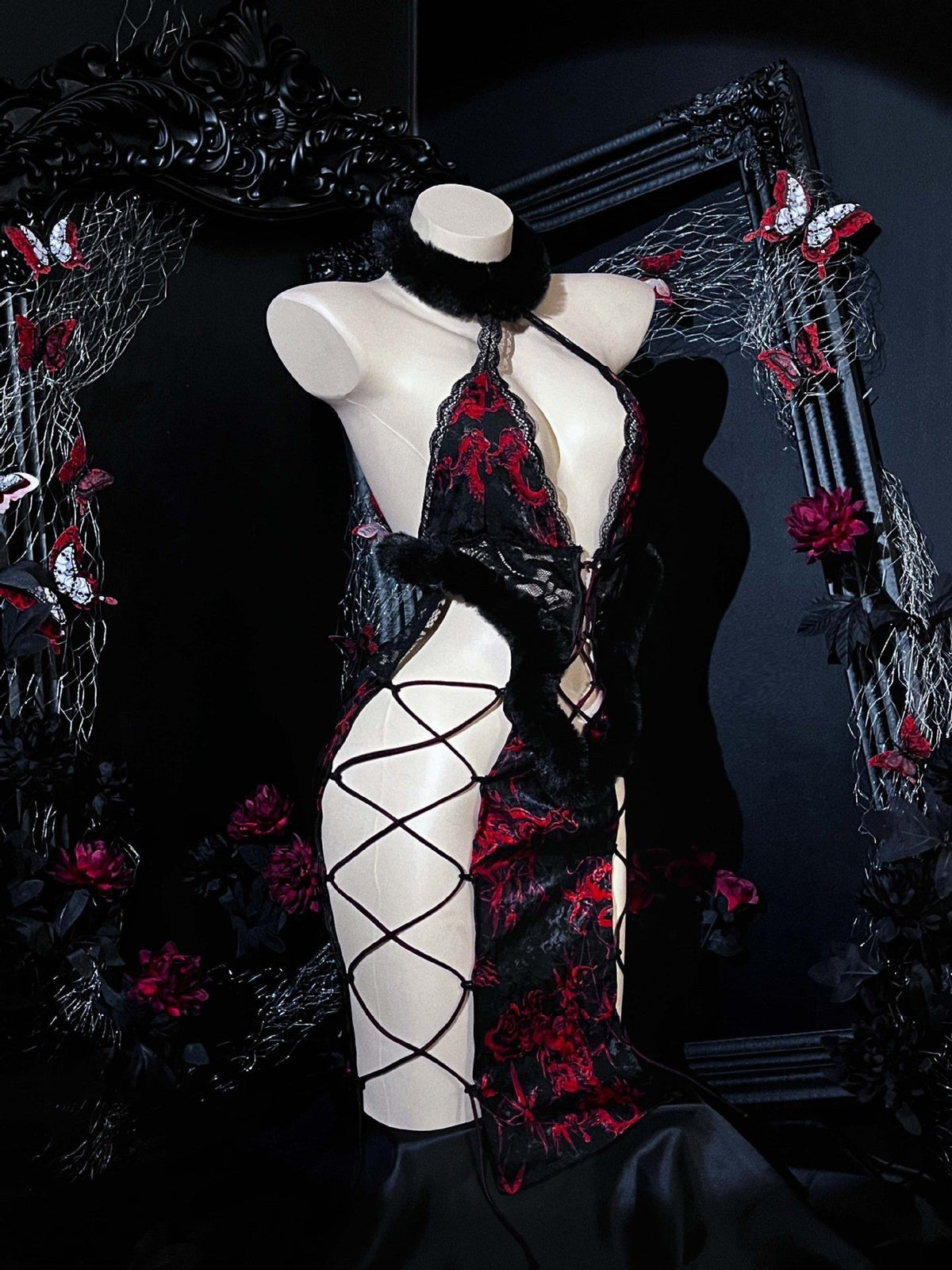 Cheongsam Halter Bodysuit Costume - Sexy Roleplay Costume