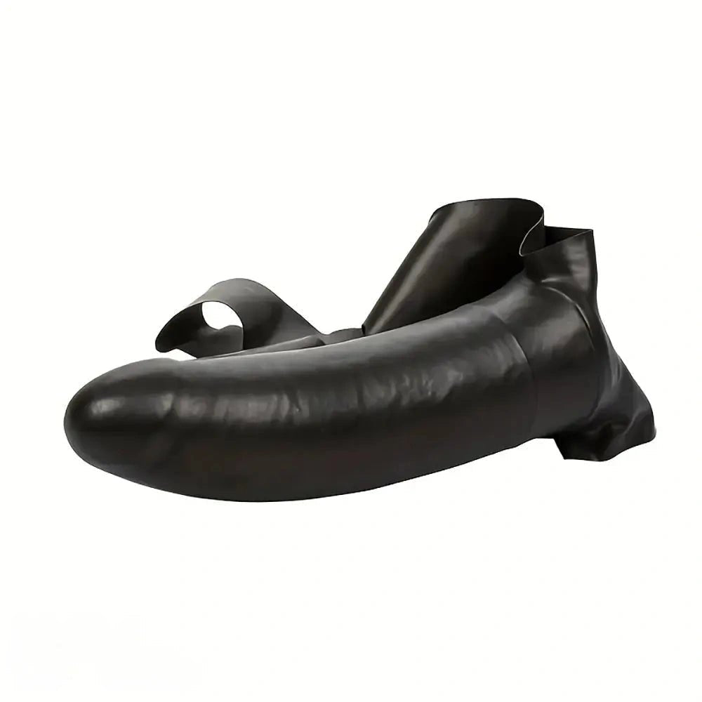 Chin Harness Strap-On Dildo 14 in - Hands-Free Face Strap-On