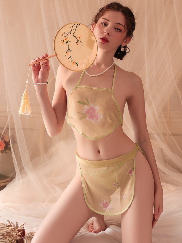 Chinese Style Lace Bellyband Set - Sexy Camisole Set