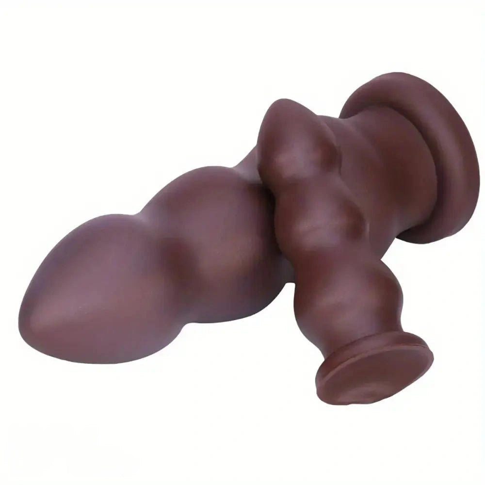 Chocolate Ribbed Anal Dildo - Ribbed Silicone Anal Dildo