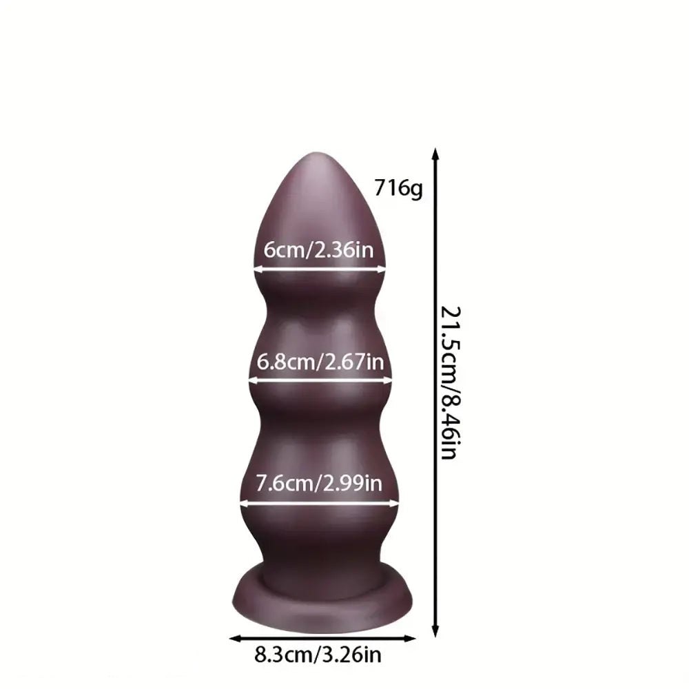 Chocolate Ribbed Anal Dildo - Ribbed Silicone Anal Dildo