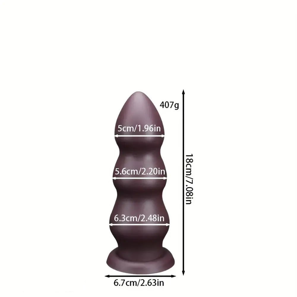Chocolate Ribbed Anal Dildo - Ribbed Silicone Anal Dildo