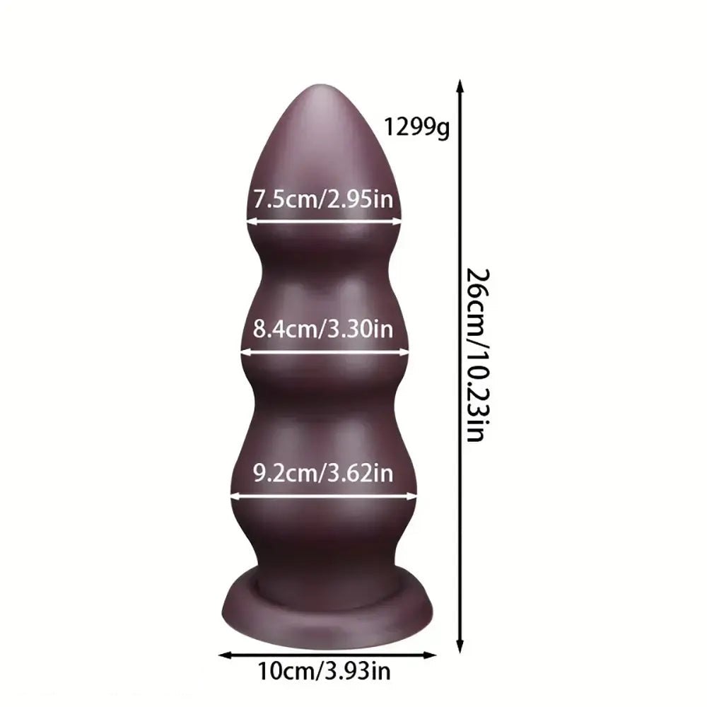 Chocolate Ribbed Anal Dildo - Ribbed Silicone Anal Dildo