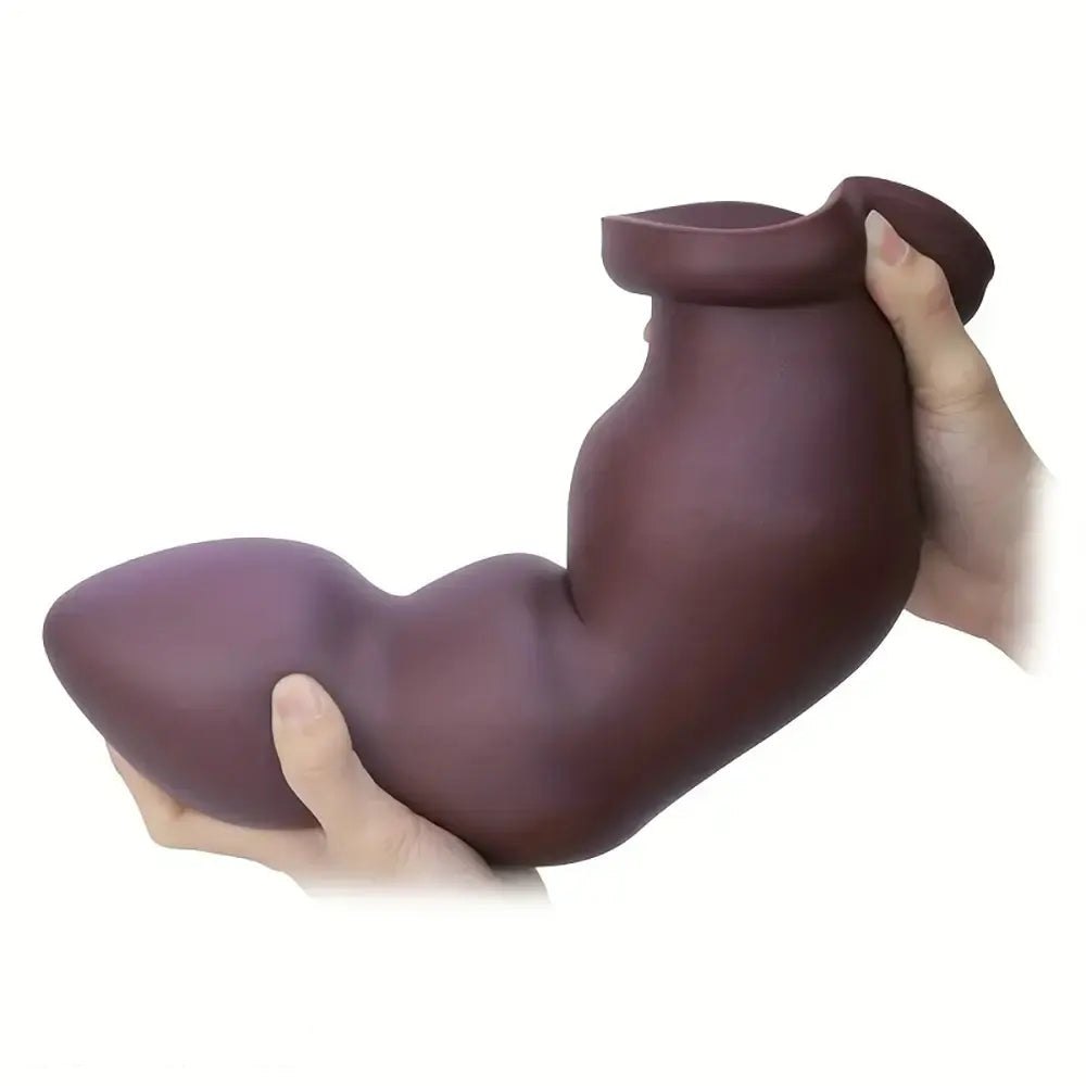Chocolate Ribbed Anal Dildo - Ribbed Silicone Anal Dildo