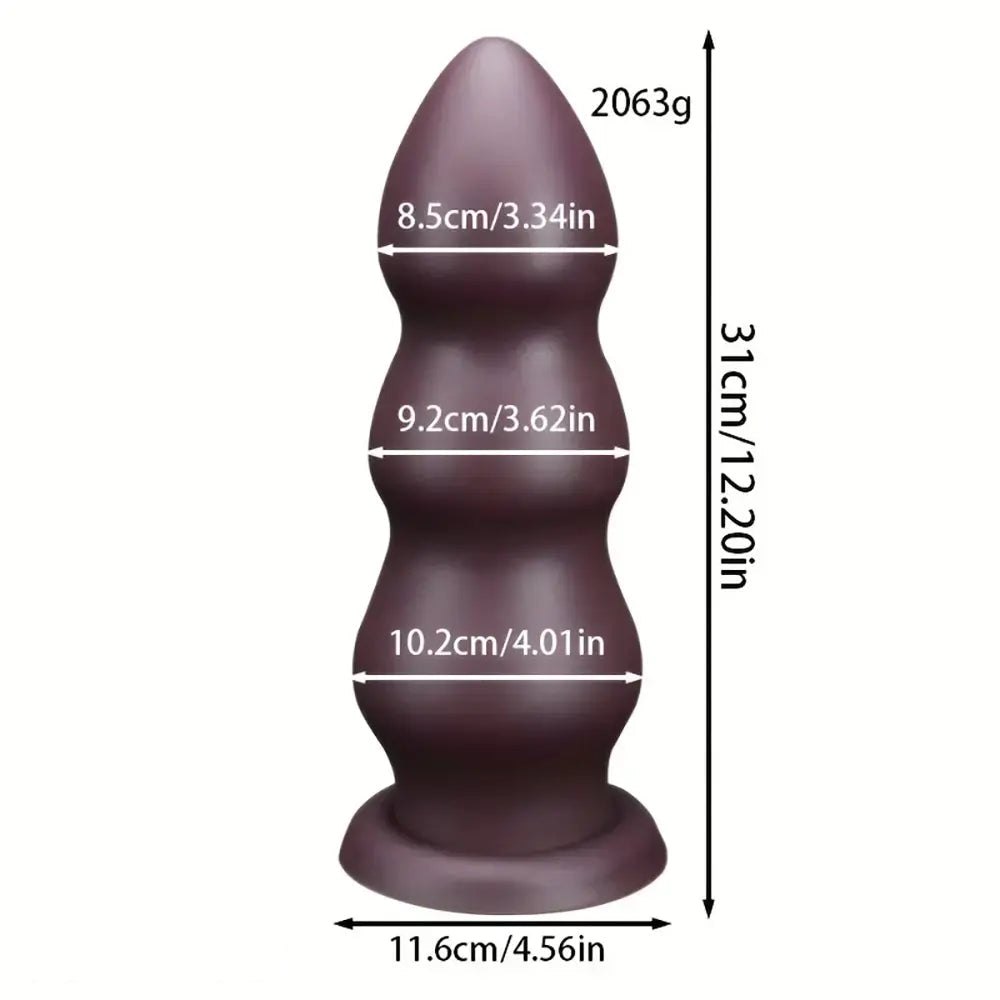 Chocolate Ribbed Anal Dildo - Ribbed Silicone Anal Dildo